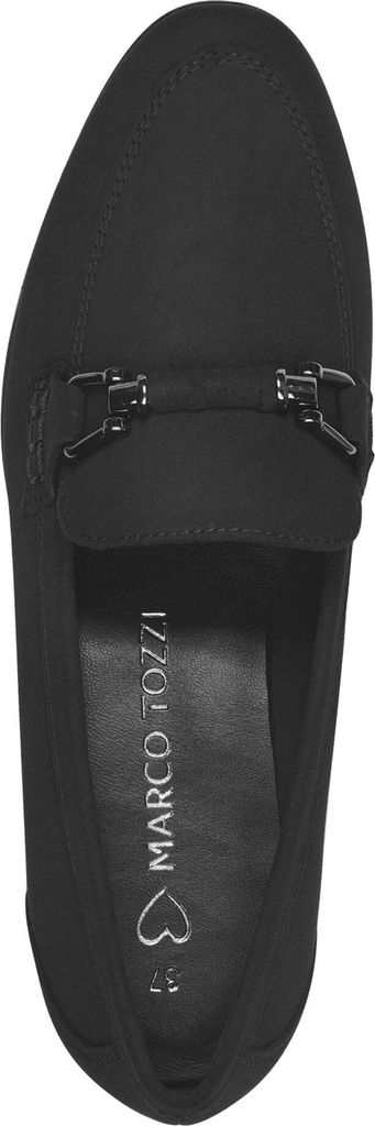 MARCO TOZZI Damen Slipper eleganter Penny Loafer mit Zierspange 2-24237-44, Größe:38 EU, Farbe:Schwarz