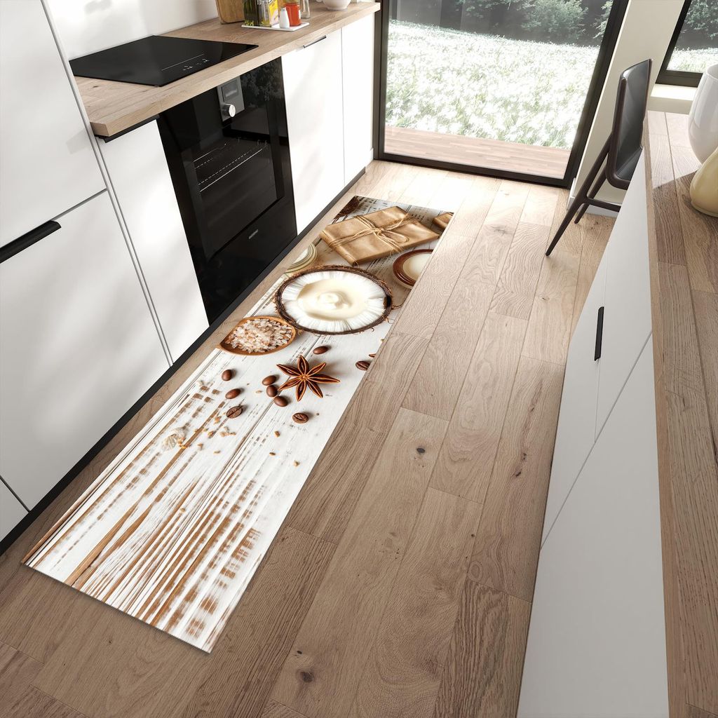Küchenläufer 60 x 240 cm Braun rutschfest & waschbar – Produktbild 