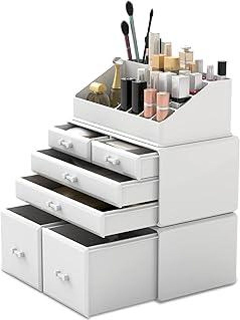Readaeer Makeup Organizer/Kosmetik Aufbewahrungsbox/Schmink Aufbewahrungskasten in 3 Lagen mit 6 Schubladen? ist für Schlafzimmer und Badzimmer ge...