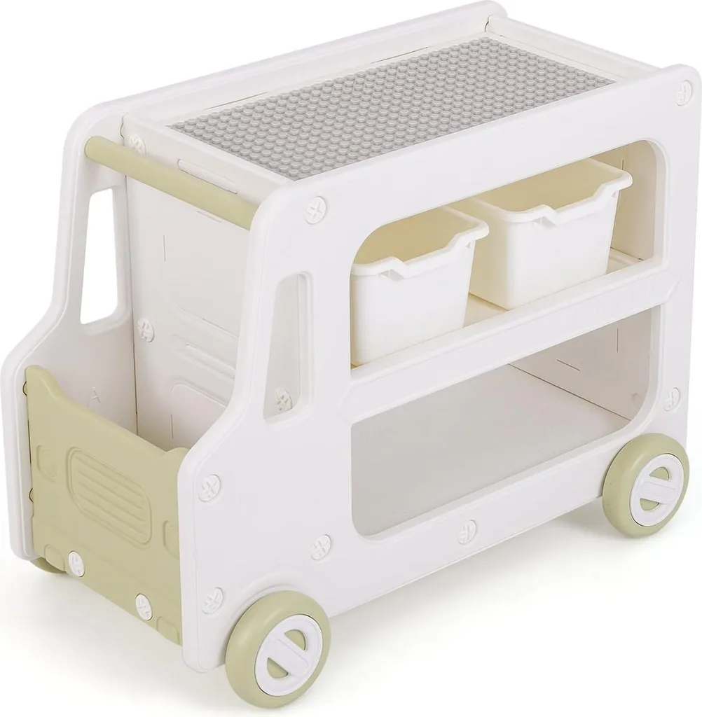 Meuble de rangement enfant design voiture avec bacs de stockage