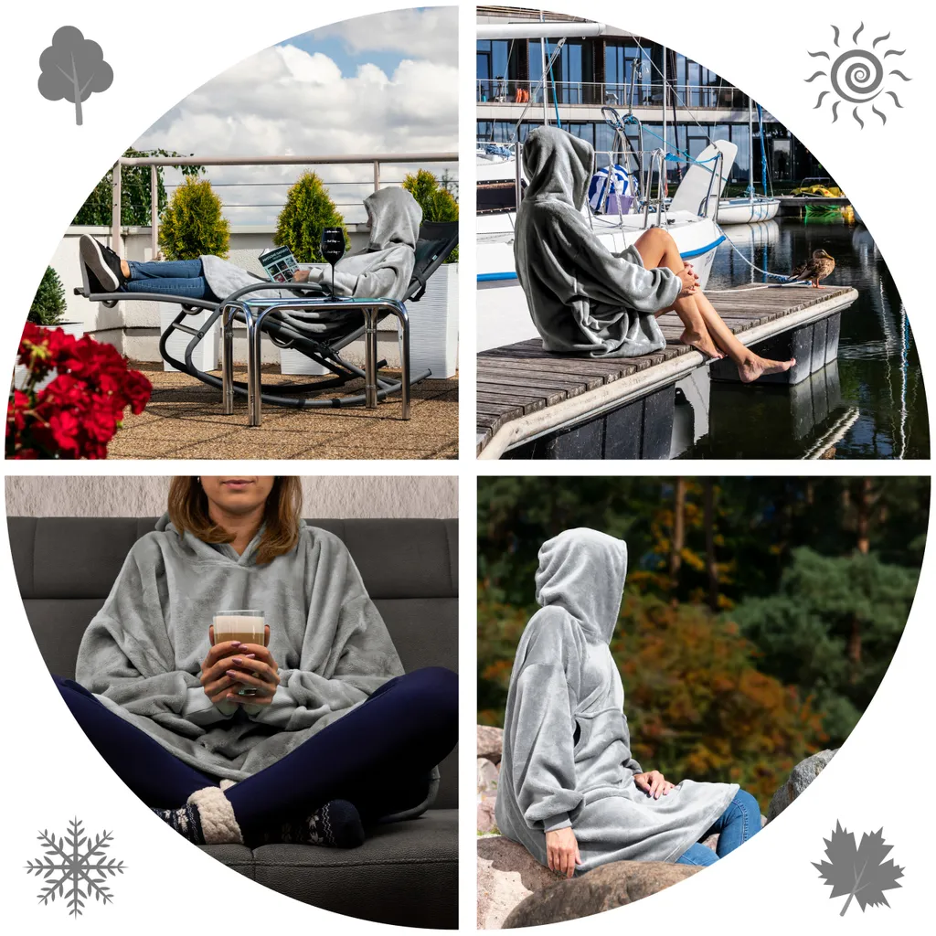 Camicetta Coperta Oversize da Viaggio | Cuscino Pelliccia Polacca - 4