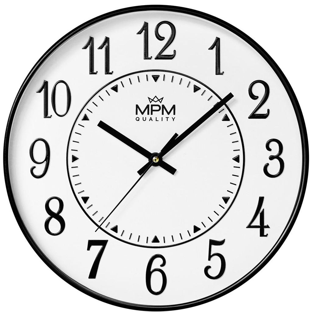 MPM-Quality Wanduhr Horizons rund 295 mm Kunststoff Schwarz