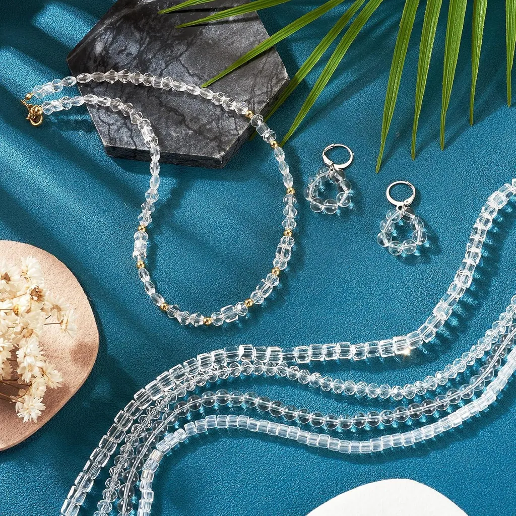 Perles de verre cristal claires sans impuretés pour finitions de bijoux