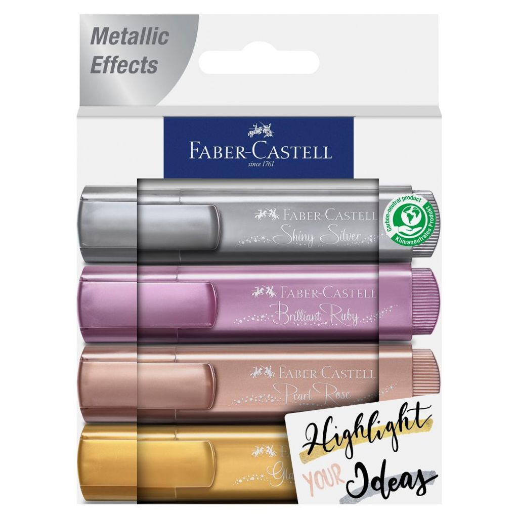 Metallic-Textmarker, 4 Farben, FABER CASTELL