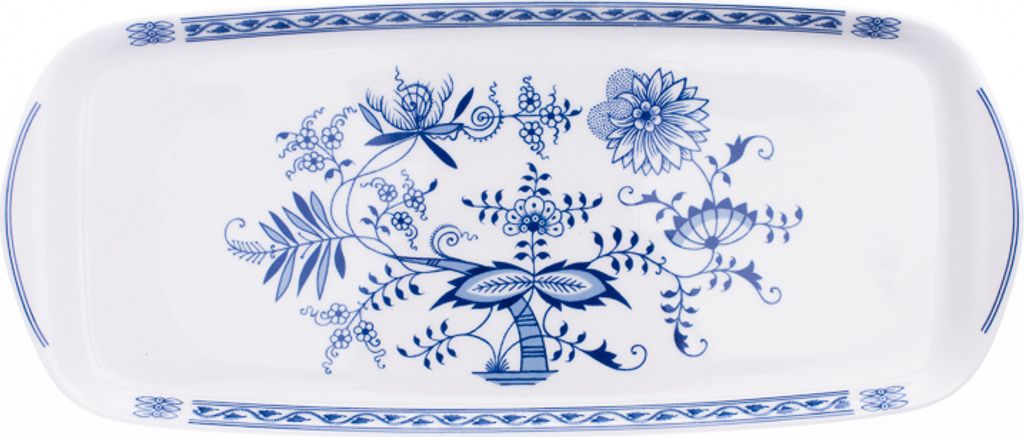 Saphyr, 4-eckiges Tablett, 35 cm, bauchig, Porzellan Thun 1794