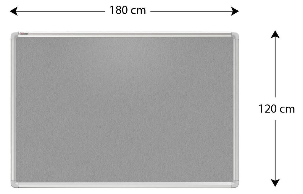Tablica tekstylna (filcowa) 180x120 cm SZARA w ramie Zdjęcie produktu 