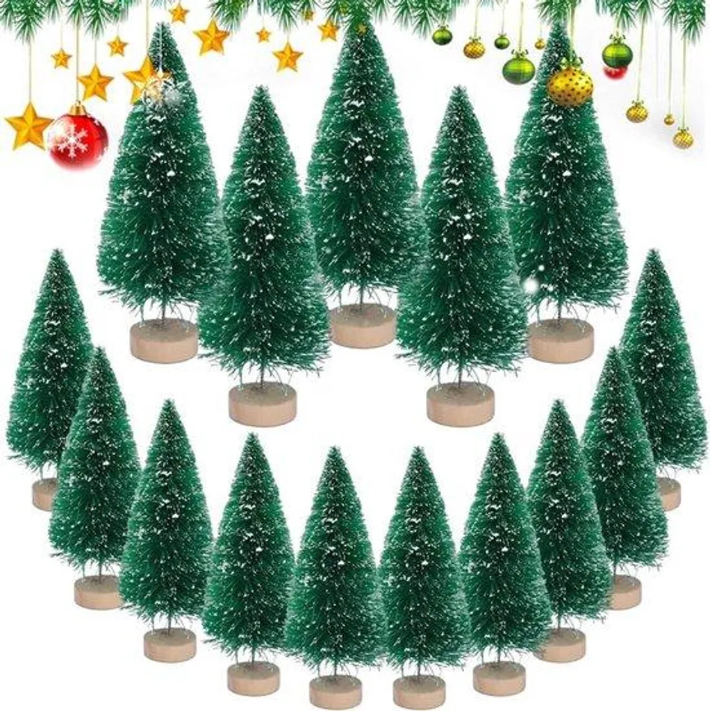 Mini sapin de Noël sans entretien avec socle bois pour petits espaces