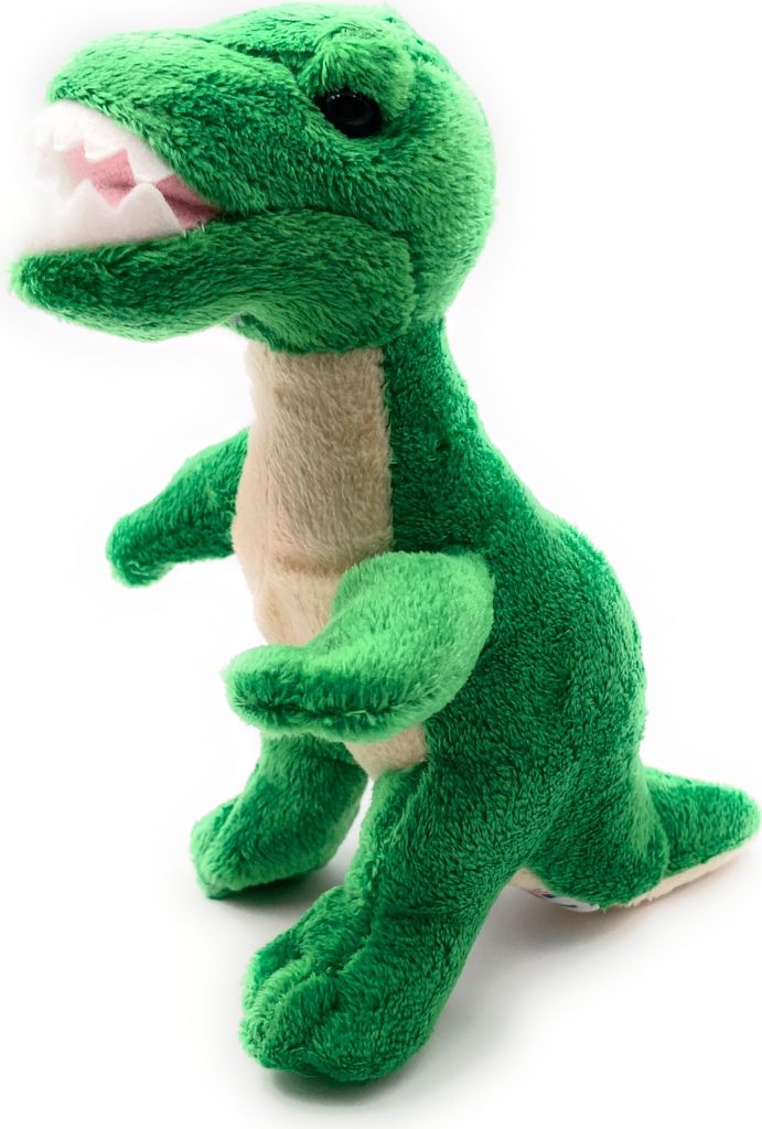 Onwomania Plüschtier Stofftier Kuscheltier Dinosaurier Urzeittier Riesenechse Dino T-Rex Höhe 17 cm Grün