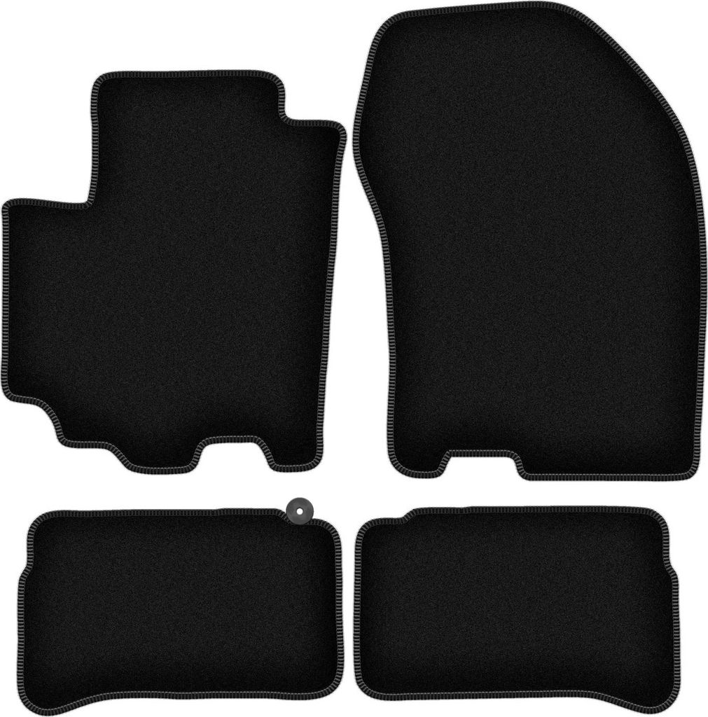 Wielganizator Velours-Autoteppiche – passend für Suzuki Vitara II FL (SUV, Bj. 2018-) – schwarz, passgenau, mit Befestigungen set 4 Stk.