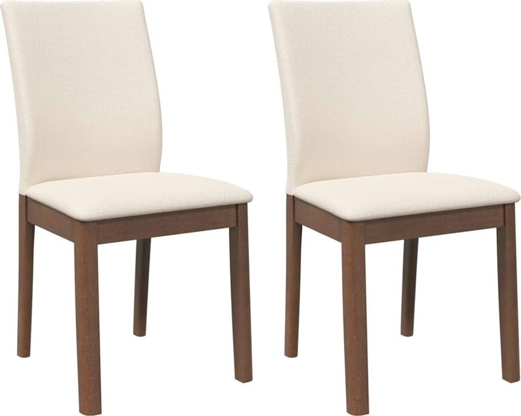 Esszimmerstühle mit Kissen 2 Stk. Braun Massivholz Gummibaum