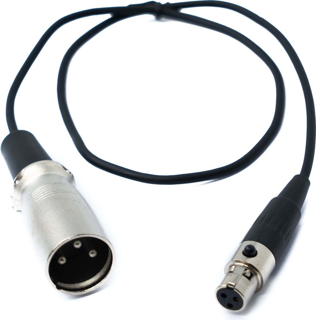 SYSTEM-S Audio Kabel 50 cm Mini XLR 3 polig Buchse zu XLR 3 polig Stecker Adapter Schwarz