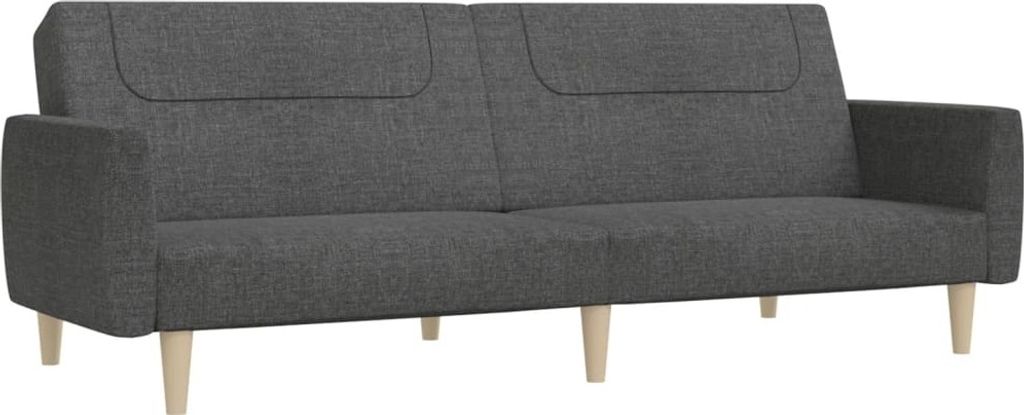 vidaXL Schlafsofa 2-Sitzer Dunkelgrau Stoff