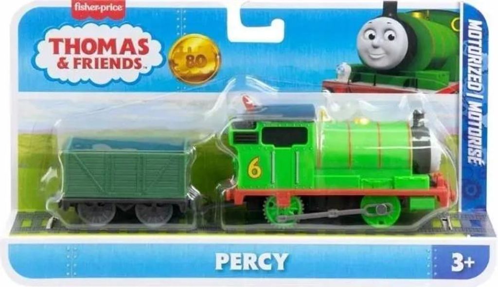 Fisher-Price Thomas & seine Freunde klassische, batteriebetriebene Percy-Lok, batteriebetriebene Spielzeuglok mit Frachtwaggon, Zug, 3 Jahr(e), AAA...