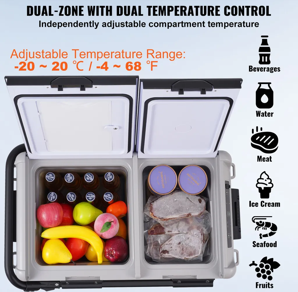 Glacière Électrique à Compression 40L Double Zone pour Camping et Auto - 3