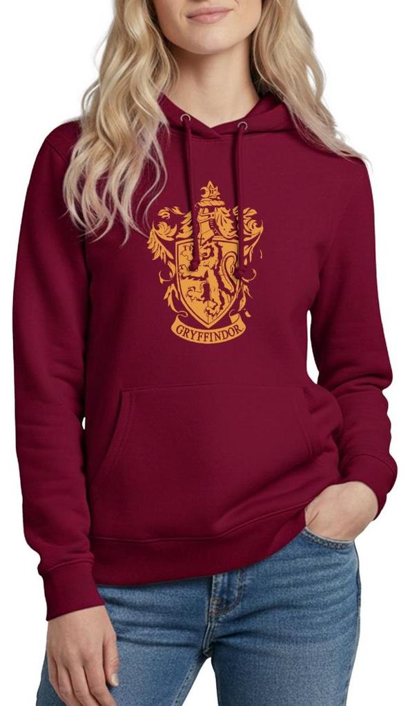 Spreadshirt Harry Potter Haus Gryffindor Wappen Logo Damen Hoodie, XXL, Bordeaux