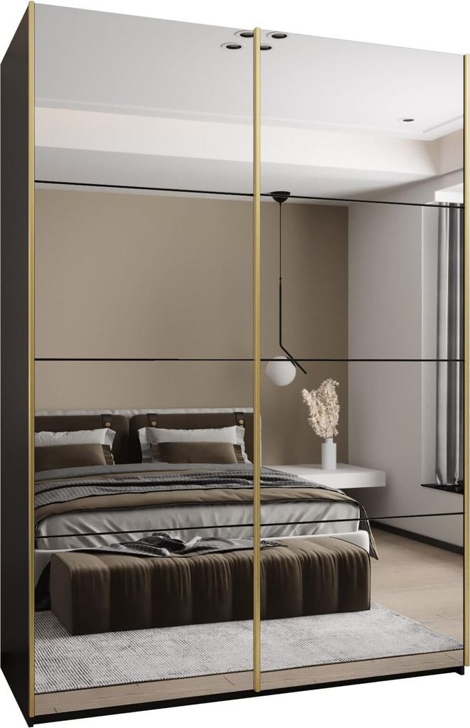 MEBLE KRYSPOL LUX 2 Schrank - 245,5x180x64cm - Schwarz, Produktbild 