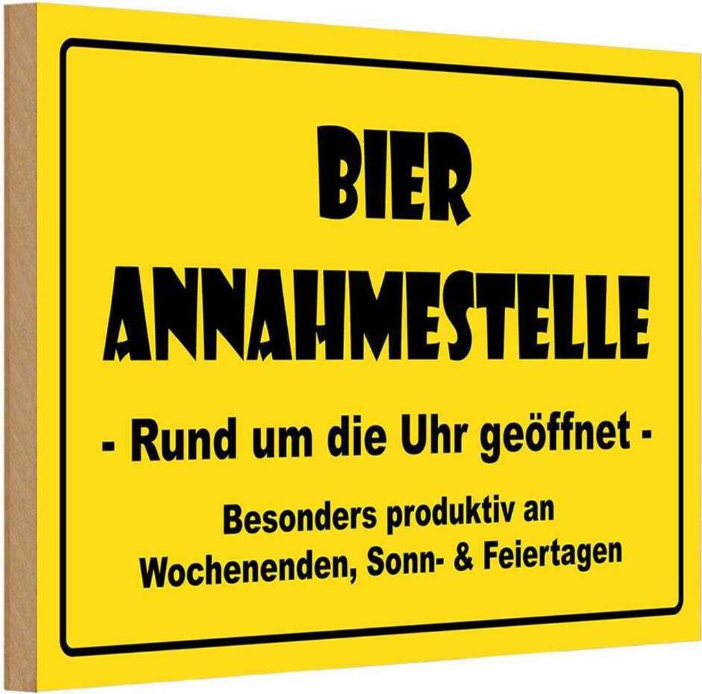 vianmo Holzschild 12x18 cm Alkohol Bier Annahmestelle geöffnet