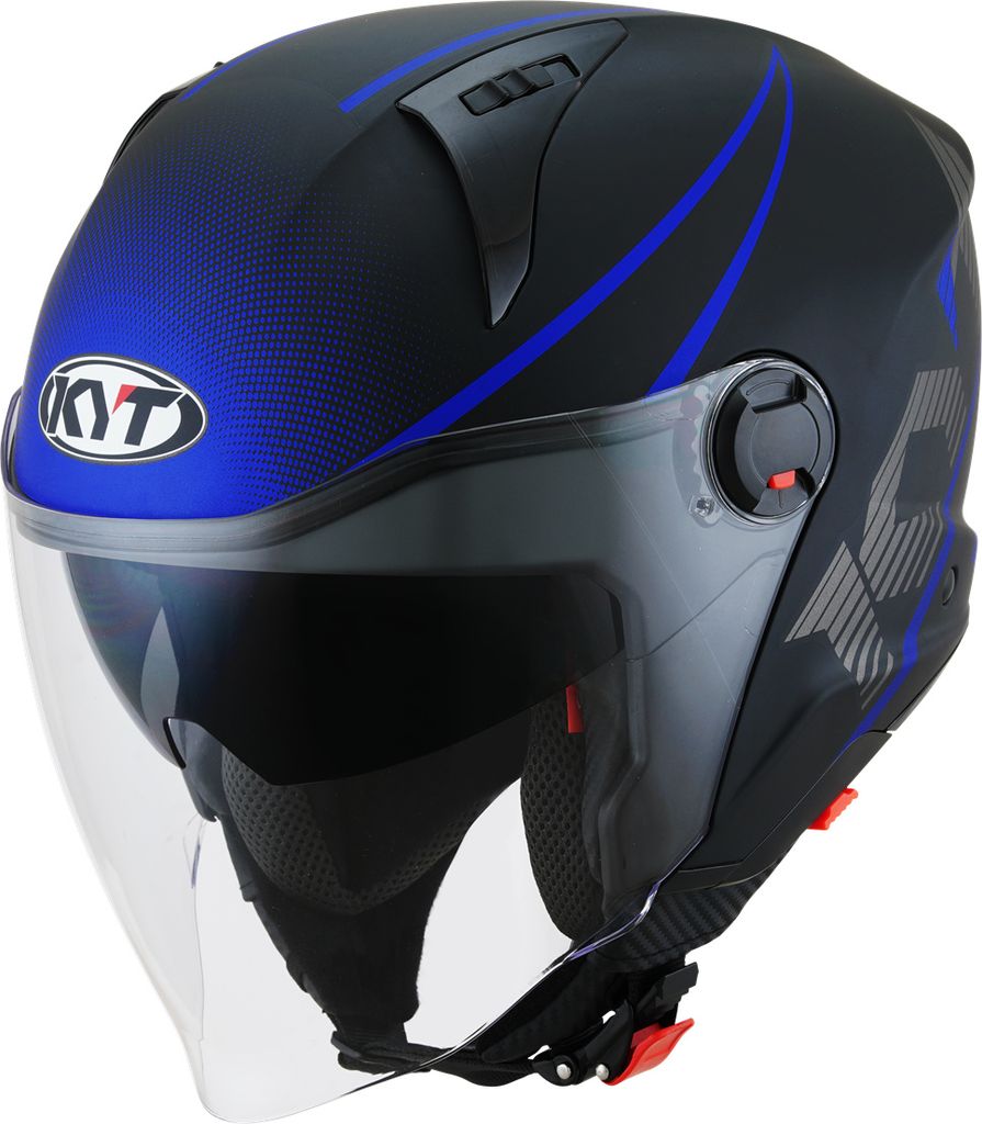 KYT D-City Colorful Jethelm, blau matt, M (57/58)