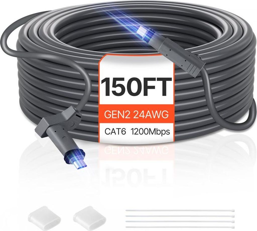 Starlink Standardkabel Gen 2 Satellit - V2 Verlängerungskabel 45,72m 24AWG - Internet vom Himmel herunternehmen