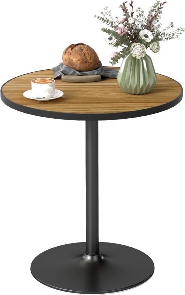 Runder Esstisch, Kš¹chentisch, moderner Esszimmertisch fš¹r 4 Personen, Holzoptik, Kaffeetisch, Wohnzimmer, ?70x76 cm, Eiche