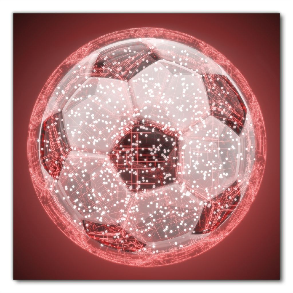 Wallario selbstklebende Möbelfolie/ Tischdecke für Innen und Außen, Größe: 80 x 80 cm - Fußball digital - Netzwerk in rot