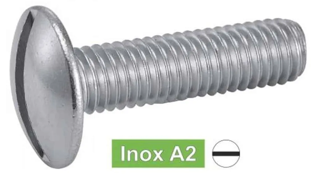 200 Vis à Métaux Tête Ronde Large Poelier 4x35 mm Inox A2 D-Work NFE