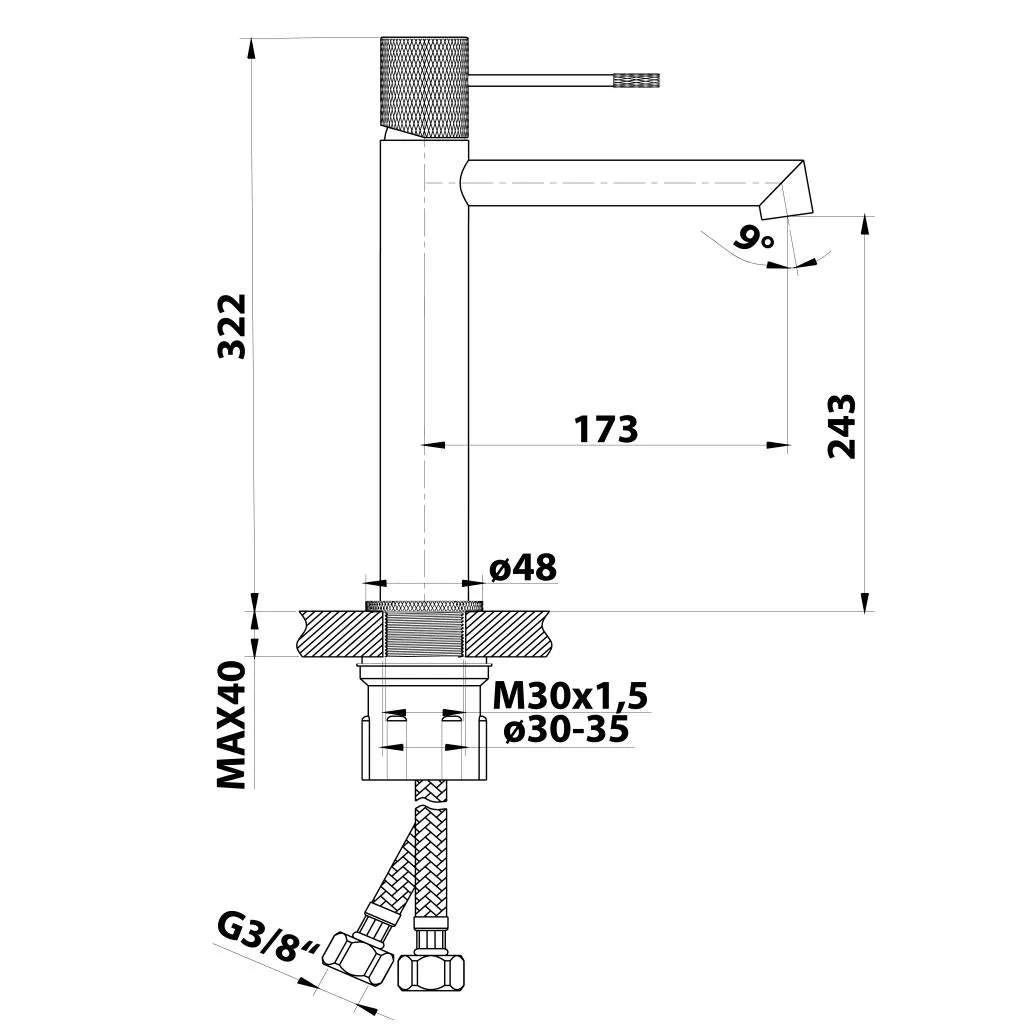 Sapho Solaria - Miscelatore per lavabo, cromo WD006 - 5