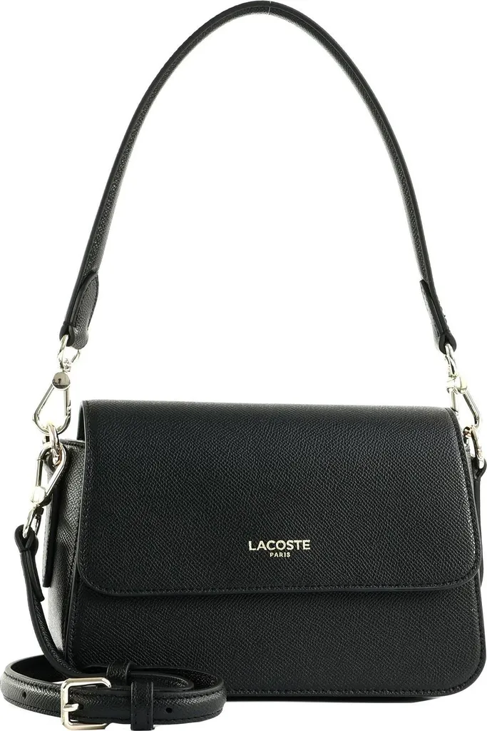 Lacoste Champs-Élysées Sac à Épaule Bandoulière Flap Crossover Noir