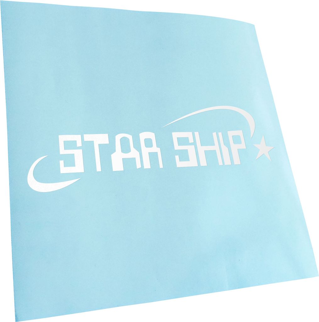 Kiwistar - Autoaufkleber - weiß - 30 x 9 cm - Star Ship - Heckscheibenaufkleber - Aufkleber für Auto Kfz Fahrrad, LKW, Truck Mofa