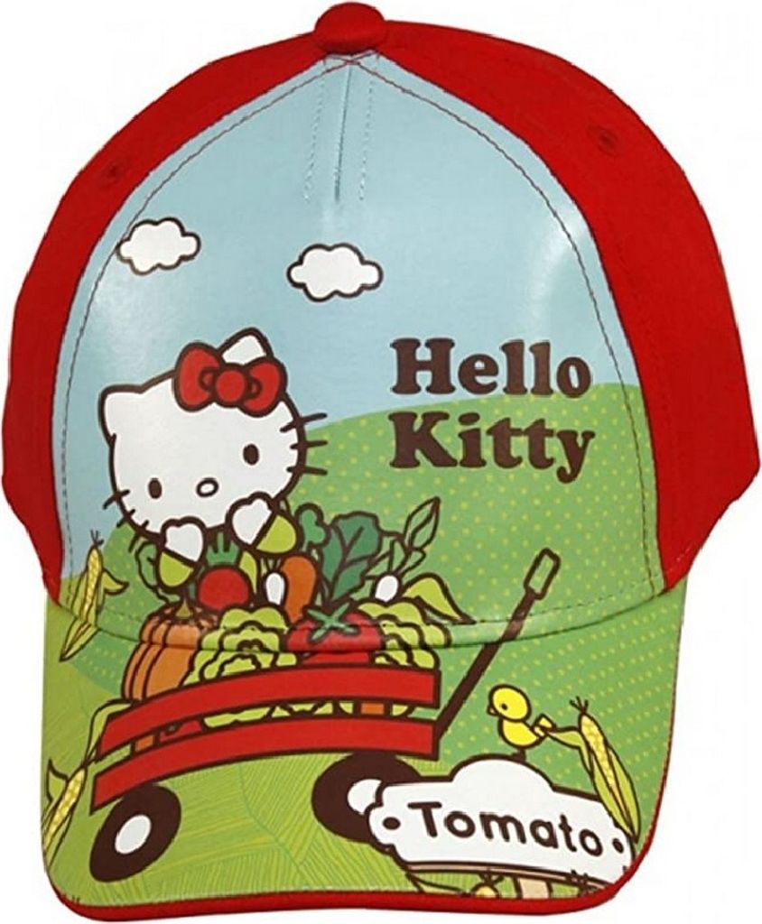 Hello Kitty Cap Basecap Mütze Kinder Mädchen Kappe Schirmmütze Motiv Bollerwagen