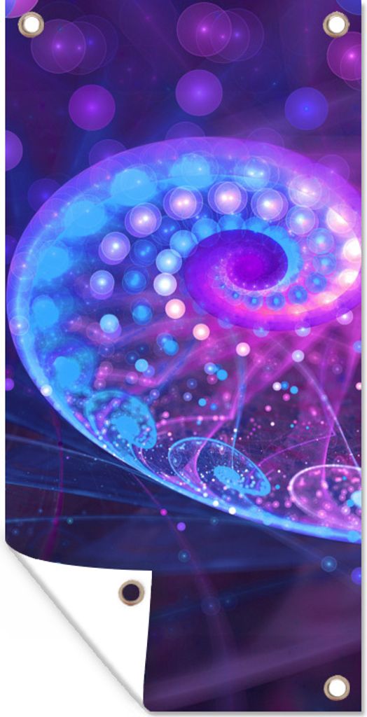 MuchoWow 30x60 cm Outdoor-Poster Gartendeko Sichtschutz Garten Poster für den Garten Abstrakt - Muscheln - Glitzer