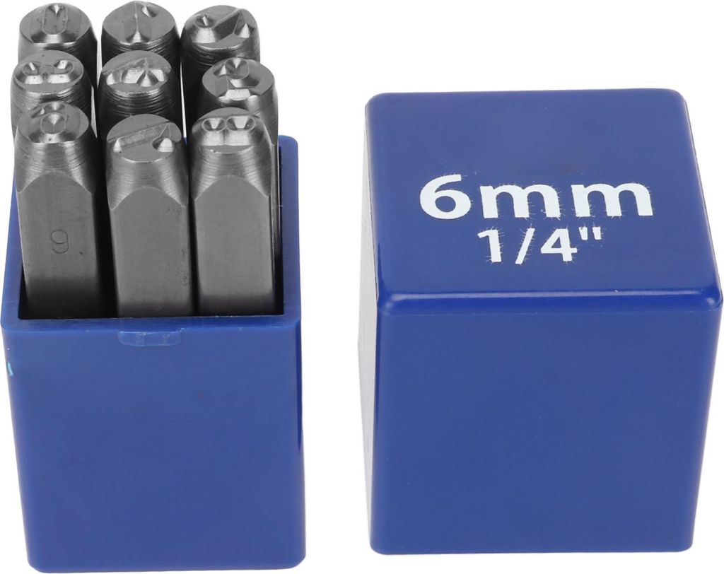Stahl Metallstempel Set 9 Digitale Muster DIY Plastikbox verpackt hoher Kohlenstoffprofi Punch