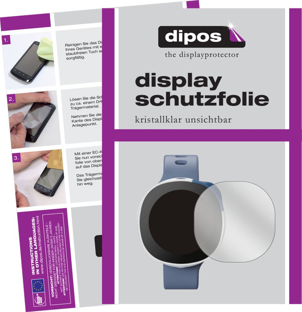 6x Schutzfolie für Vodafone Smart Kids Watch Neo klar Displayschutzfolie Folie Display Schutz dipos