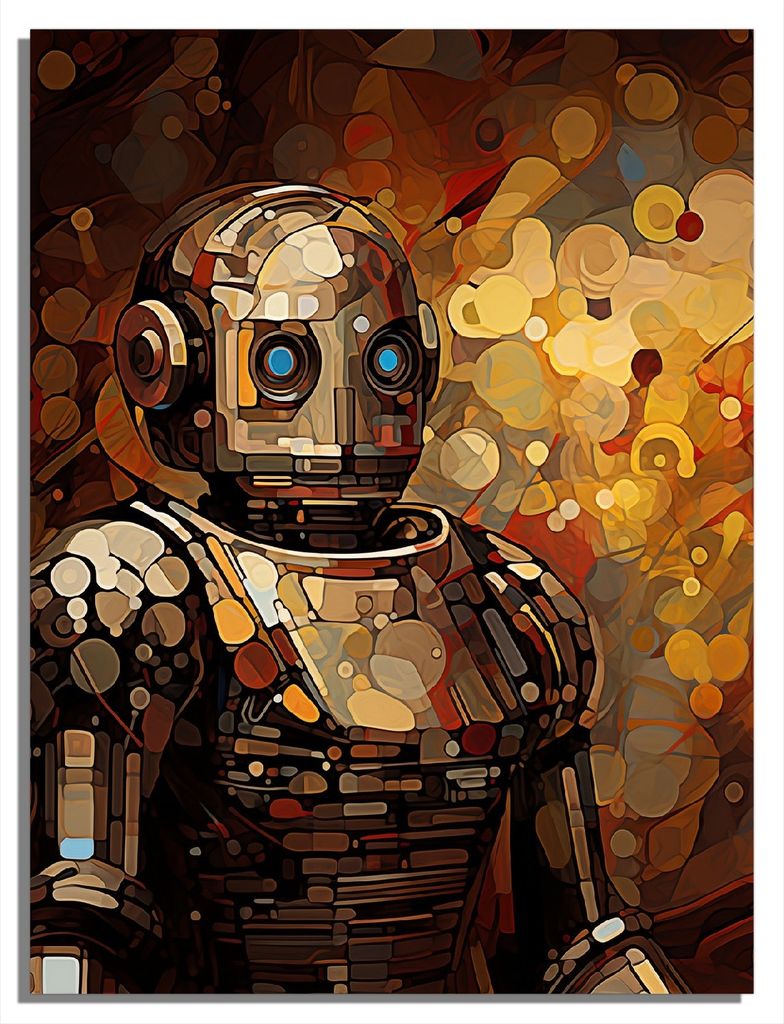 Wallario Magnet für Kühlschrank / Geschirrspüler, magnetisch haftende Folie - 60 x 80 cm, Motiv: Bildnis eines Roboters