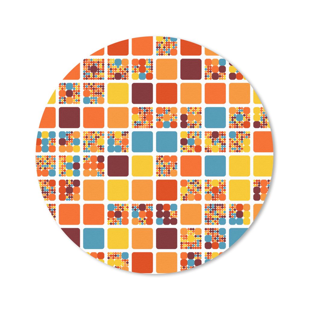 MuchoWow Mauspad Mousepad Muster - siebziger Jahre - Stadt 20x20 cm - Mousepads - Maus Mat - Pad - Mausunterlage - Schreibtischmatte