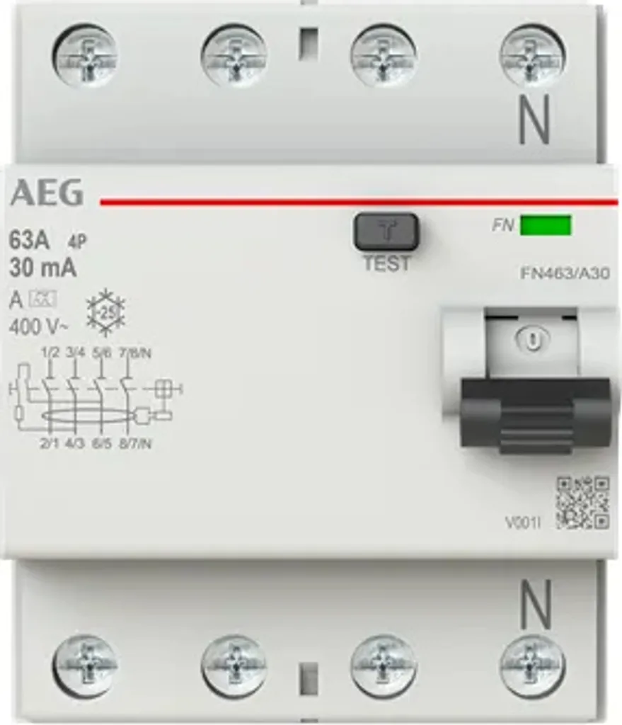 AEG FN463/A30 Disjoncteur différentiel 4P 63A 30mA type A 2CSF704156R1630