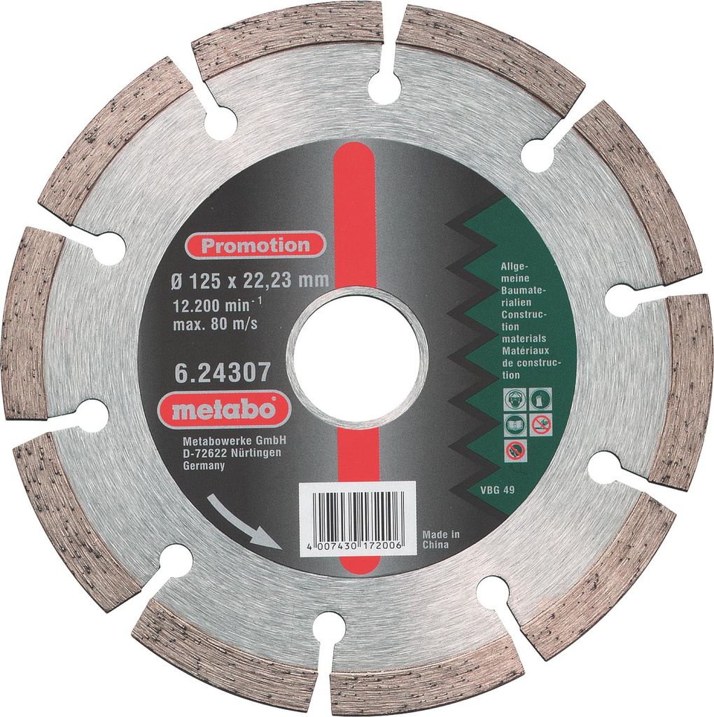 Metabo Trennscheibe Diamanttrennscheibe 125 x 22,23 mm, für Immagine del prodotto 