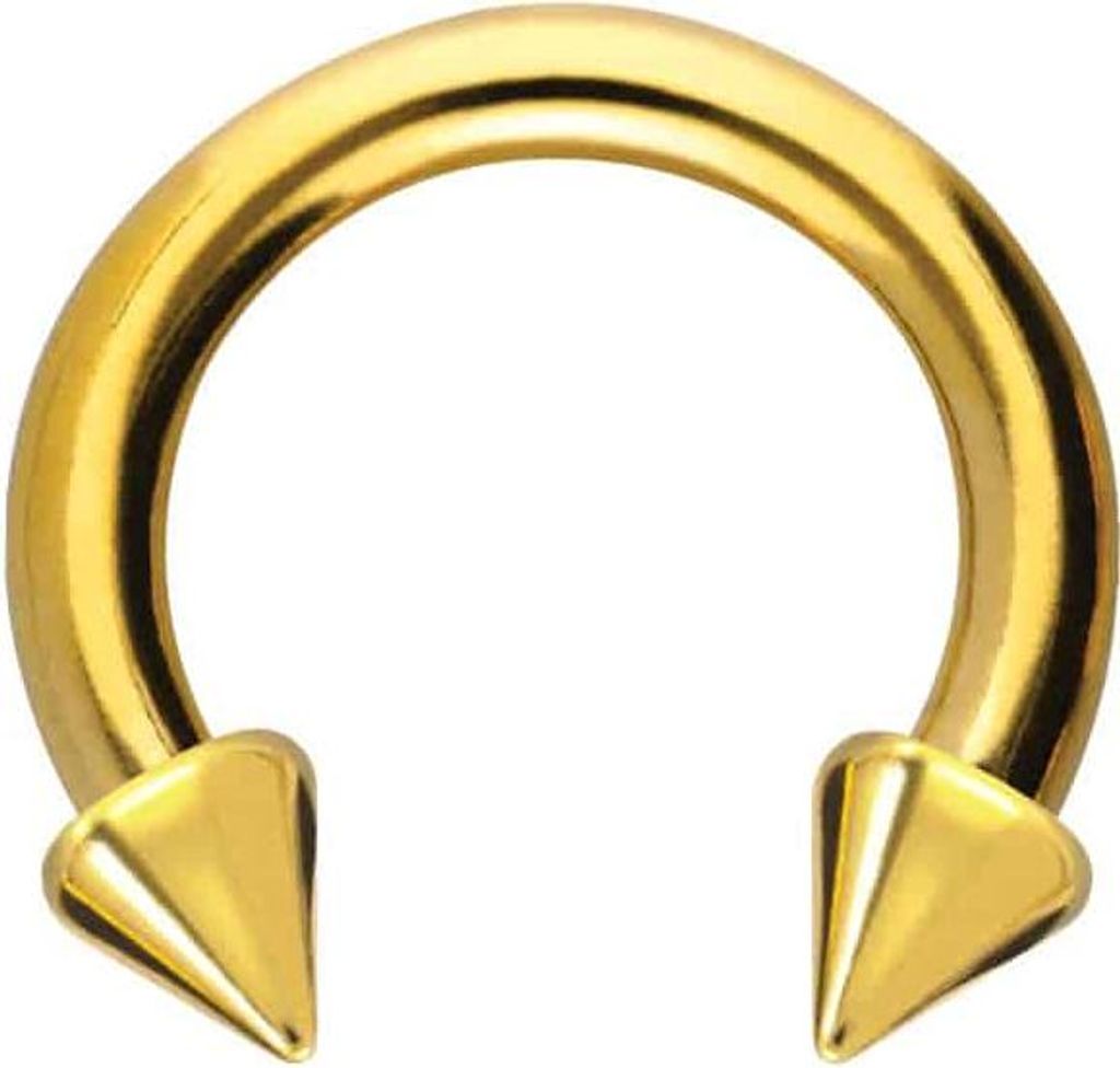 Ohrpiercing, Nasenpiercing, Septum Piercing Chirurgenstahl Hufeisenring SPITZEN Gold Innendurchmesser: 6mm + Stabstärke: 1,6mm