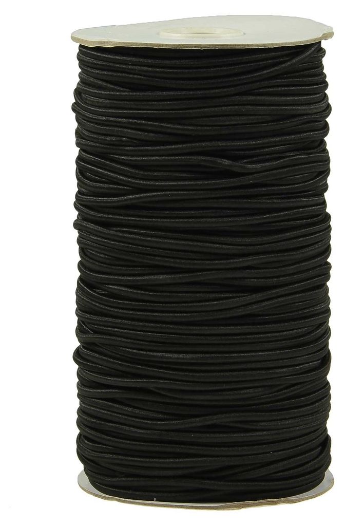 100m extra starke Gummikordel Gummischnur 3mm, schwarz