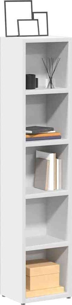 vidaXL CD-Regale 2 Stk. Weiß 21x16x93,5 cm Holzwerkstoff Produktbild 8