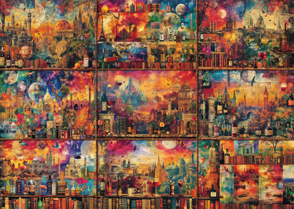 Schmidt Puzzle Books Wine and Travel - 2000 Teile Erwachsene