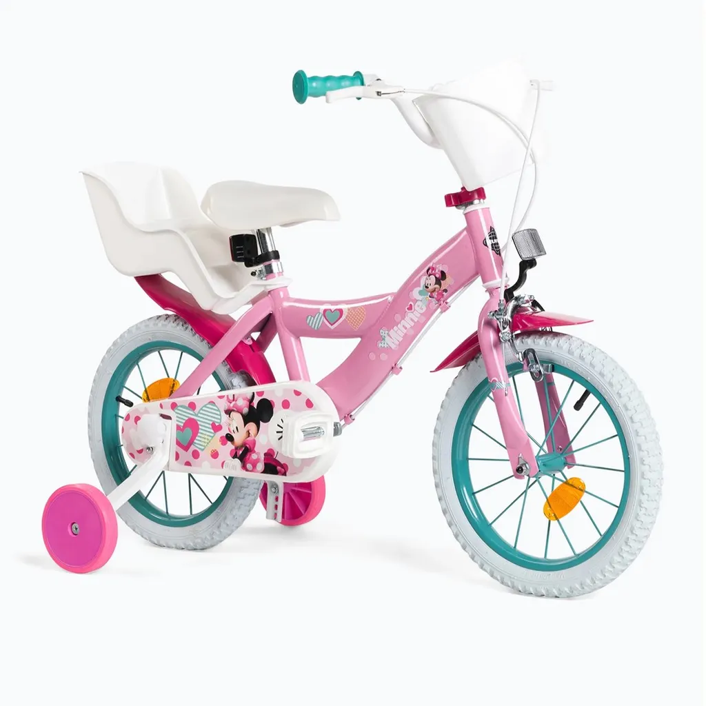 Vélo 14 pouces Huffy Minnie 24951W avec cadre acier et sacoche de guidon