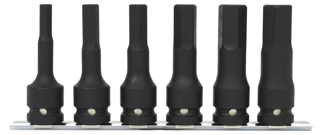 KS Tools 1/2 Kraft-Bit-Stecknuss-Satz, lang, 6-tlg