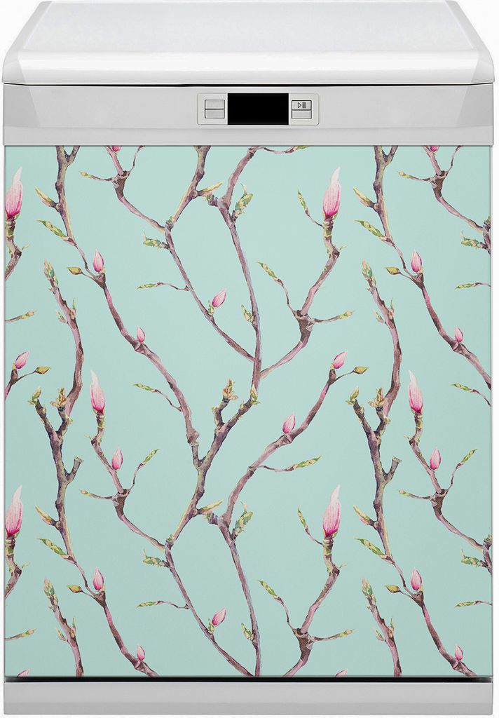 Magnetmatte Geschirrspüle Abwaschbar Küche Magnete Dekor 60x80 cm - Zweige und Knospen