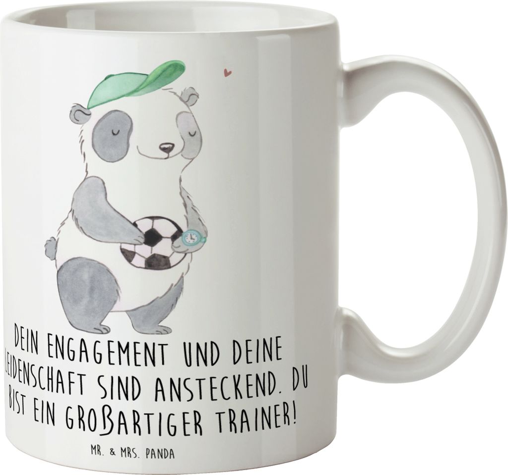 Mr. & Mrs. Panda Tasse mit Spruch Großartiger Trainer - Weiß - Geschenk, Becher, Motivation, Anerkennung, positive Ausstrahlung, Aufmerksamkeit, ...