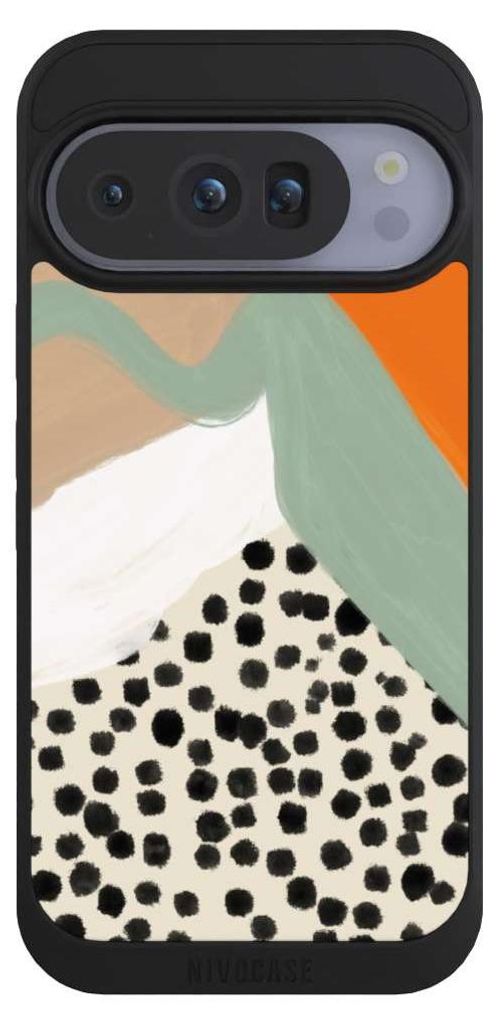 NIVOCASE Handyhülle für Google Pixel 10 Pro Hülle NIVOpure Case Schwarz Abstrakt Boho Kunst