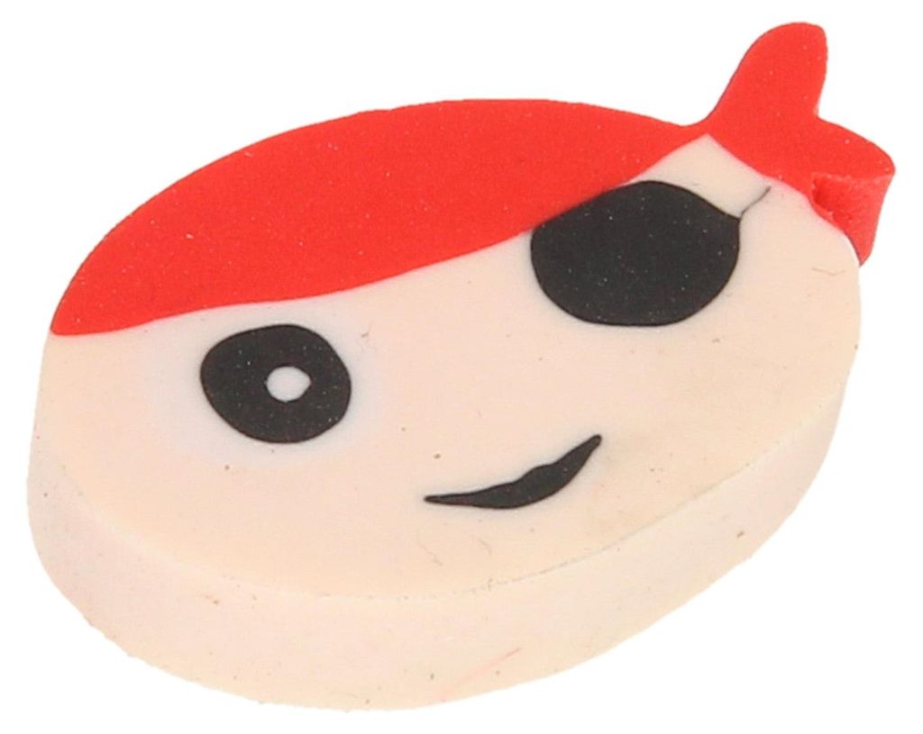 radiergummi Piratenjungen 4 cm Gummi blank / rot