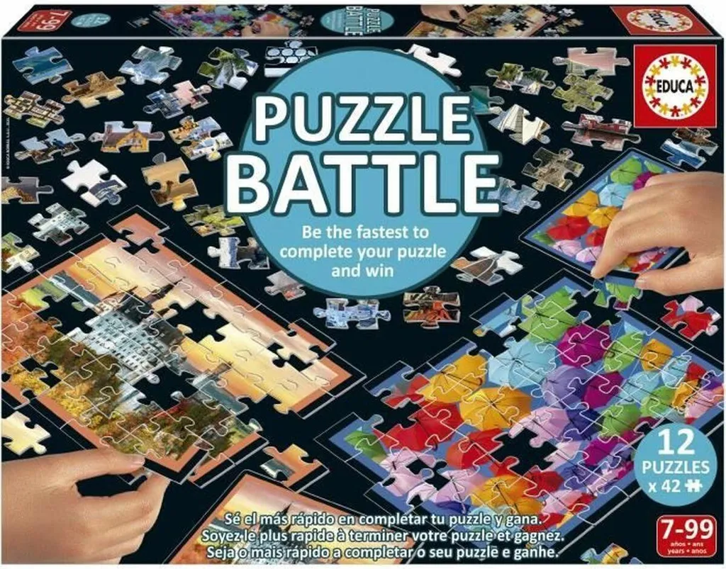 Puzzle Enfant de Voyage 42 Pièces Educa Battle - Pack de 12 Boîtes Mini