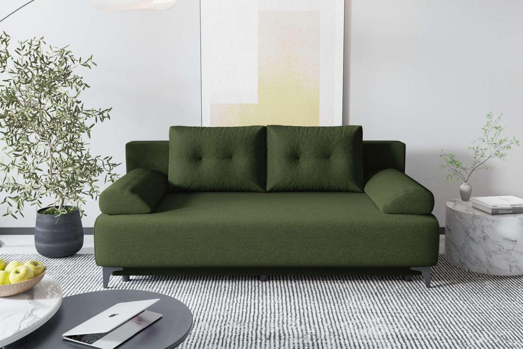 99rooms Fiora Schlafsofa Strukturstoff NEVE Khaki