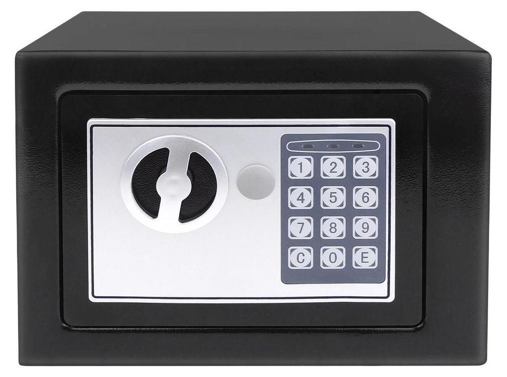 Tresor - Elektronischer Safe 4,6 L - Stahl - PIN-Code oder Schlüssel - 170×230×170 mm - Sperre nach 3 Fehlversuchen - Schwarz